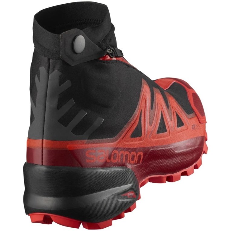 Black / Red Salomon Snowspike CSWP Men's Trail Running Shoes | PH 02719B